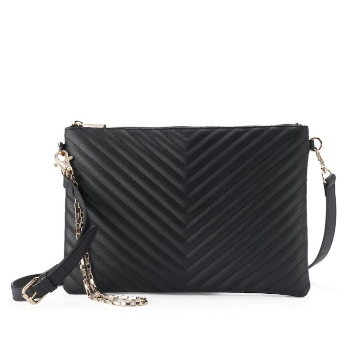 Apt. 9&reg; Ivy Quilted Chevron Crossbody Wristlet, Women's, Black