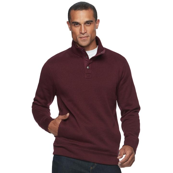 Men's Sonoma Goods For Life&trade; Classic-fit Fleece Pullover, Size: Large, Dark Brown