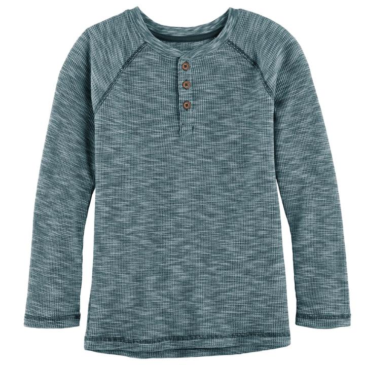 Boys 4-7x Sonoma Goods For Life&trade; Raglan Thermal Henley, Size: 6, Blue