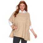Plus Size Chaps Cable-knit Sweater Poncho, Women's, Size: 2xl, Natural