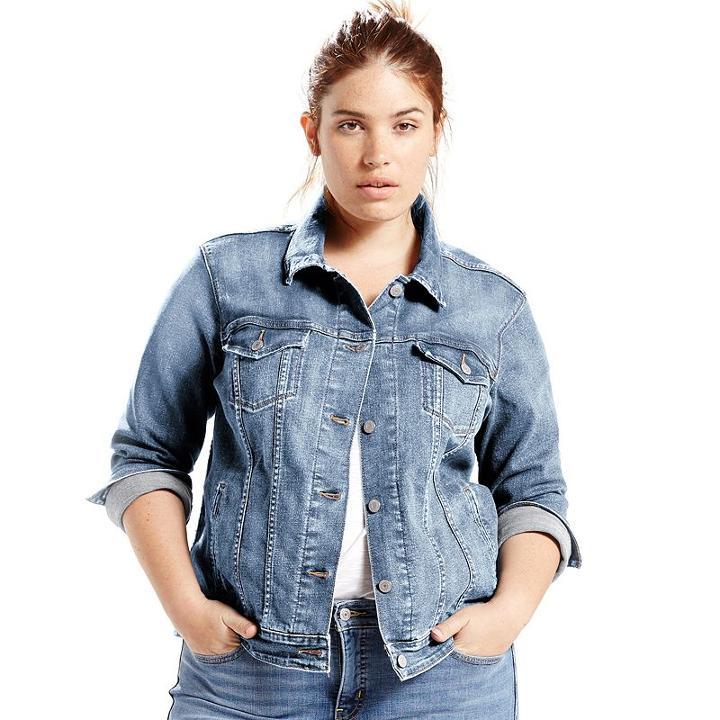 Plus Size Levi's Denim Trucker Jacket, Women's, Size: 3xl, Blue