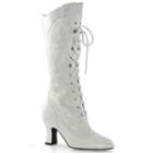 Adult Lace Tie-up Costume Boots, Size: 8, White