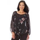 Women's Apt. 9&reg; Tie Peasant Blouse, Size: Large, Spaced Floral