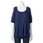 Women's French Laundry Crochet Necklace Tunic, Size: Xl, Blue Other