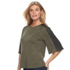 Women's Apt. 9&reg; Lace Raglan Top, Size: Xl, Med Green