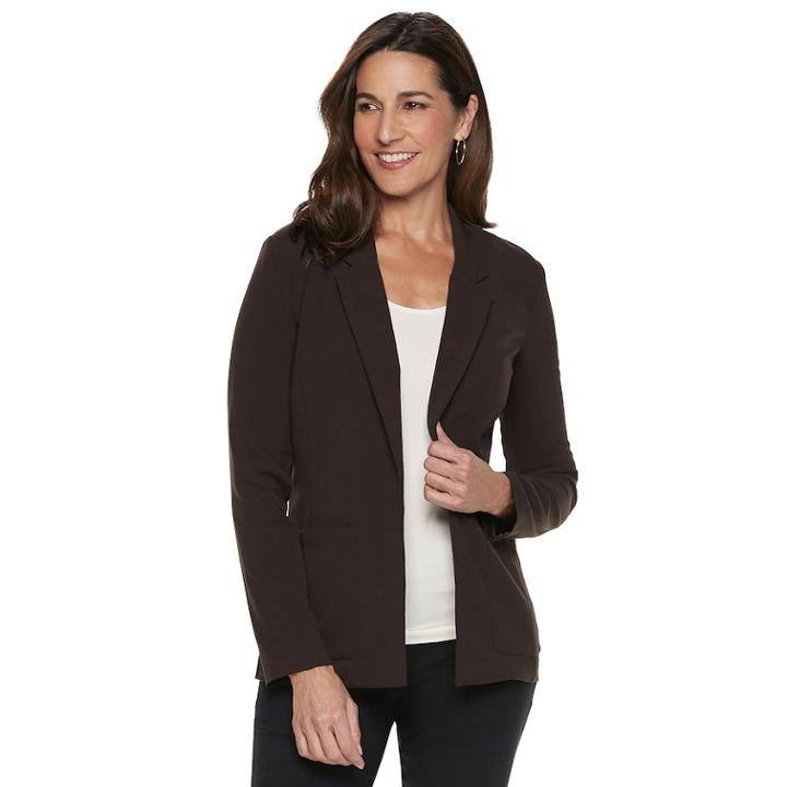 Women's Briggs Shawl Collar Stretch Blazer, Size: Xl, Med Brown