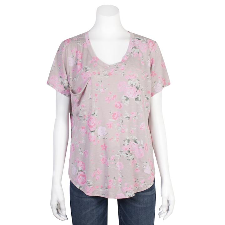 Juniors' Plus Size Grayson Threads Relaxed Floral Tee, Teens, Size: 3xl, Black