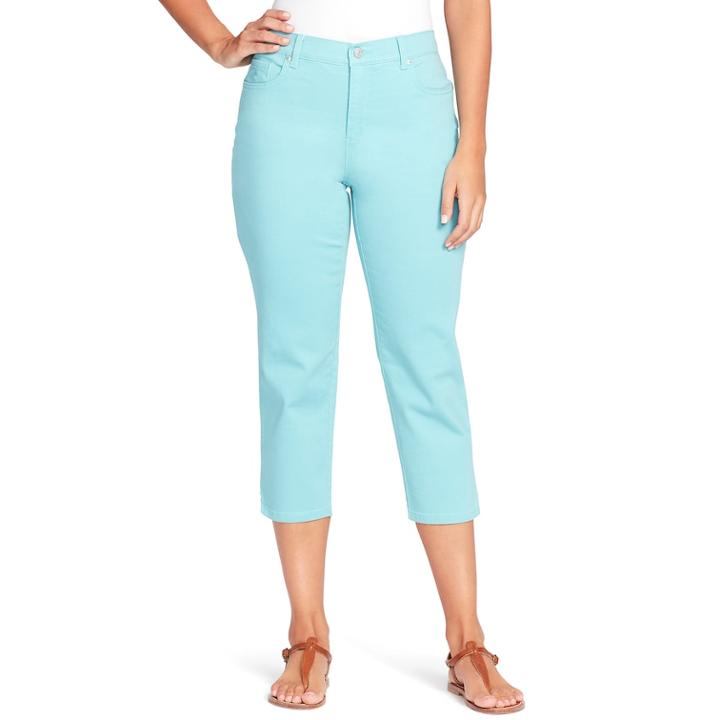 Petite Gloria Vanderbilt Amanda Capris, Women's, Size: 8 Petite, Turquoise/blue (turq/aqua)