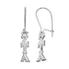 Zeta Tau Alpha, Logoart Sorority Drop Earrings, Women's, Grey