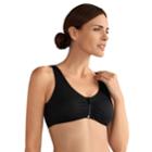 Women's Amoena Cocos Bra-sized Zipper Accent Bikini Top, Size: 12b, Black