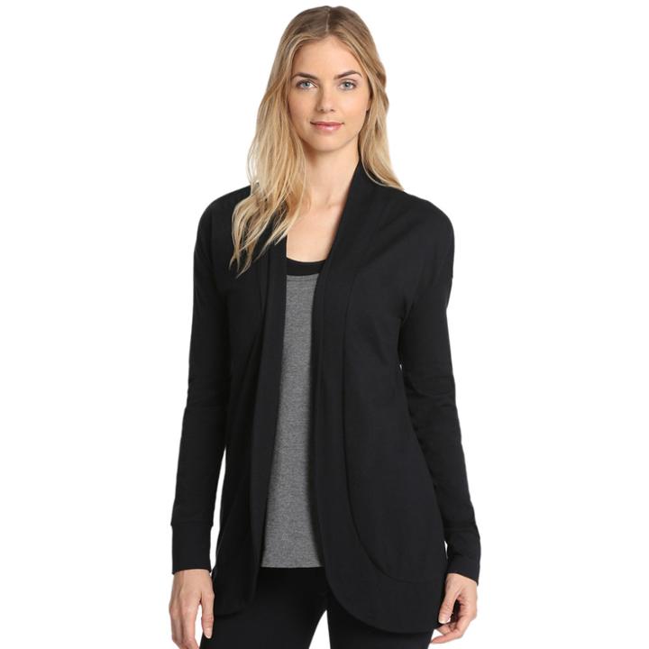 Women's Danskin Open Front Cardigan, Size: Large, Black