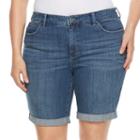 Plus Size Jennifer Lopez Roll-cuff Bermuda Shorts, Women's, Size: 20 W, Dark Blue