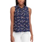 Women's Chaps Relaxed Sleeveless Shirt, Size: Xl, Blue (navy)