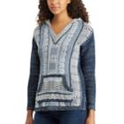 Women's Chaps Marled Hooded Sweater, Size: Large, Blue (navy)