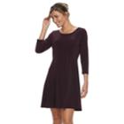 Women's Apt. 9&reg; Pleated Fit & Flare Dress, Size: Small, Purple
