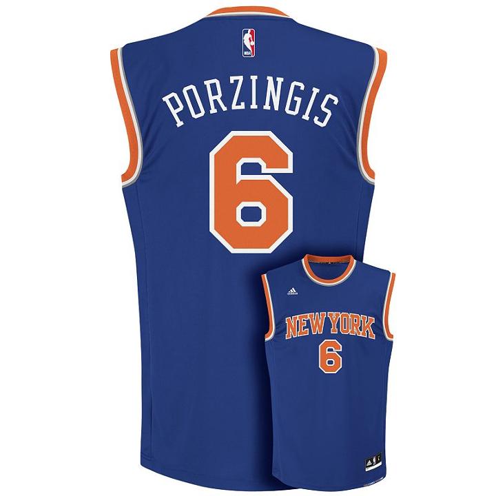 Men's Adidas New York Knicks Kristaps Porzingis Nba Replica Jersey, Size: Xl, Blue
