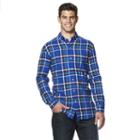 Men's Chaps Flannel Classic-fit Open Check Button-down Shirt, Size: Medium, Blue