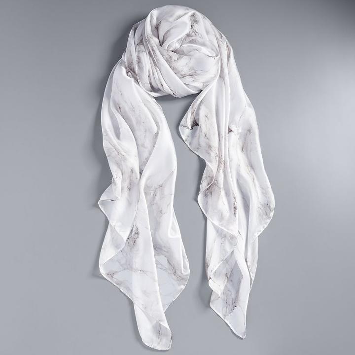 Simply Vera Vera Wang Marble Print Wrap Scarf, Women's, Natural