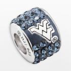 Logoart West Virginia Mountaineers Sterling Silver Crystal Logo Bead - Made With Swarovski Crystals, Women's, Blue