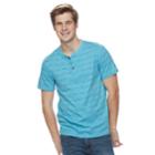 Men's Urban Pipeline&reg; Awesomely Soft Striped Henley, Size: Medium, Blue (navy)