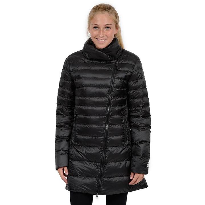 Women's Champion Asymmetrical Puffer Jacket, Size: Medium, Black