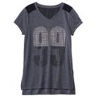Girls 7-16 & Plus Size So&reg; Blocked Mesh Tee, Size: 10, Dark Grey