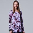 Women's Simply Vera Vera Wang Print Crewneck Tee, Size: Medium, Med Red
