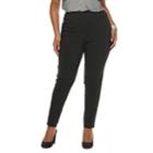 Plus Size Apt. 9&reg; Brynn Midrise Pull-on Skinny Dress Pants, Women's, Size: 18 W, Black