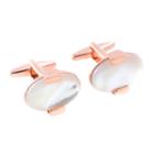 Bey-berk Rose Gold-tone & Mother-of-pearl Cuff Links, Men's, Gold