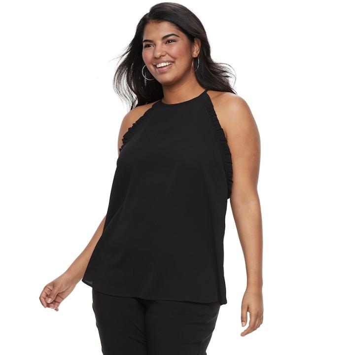 Plus Size Candie's&reg; Ruffle Halter Top, Teens, Size: 2xl, Oxford