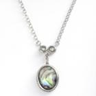 Kate Markus Stainless Steel Abalone Doublet And Cubic Zirconia Y Necklace, Women's, Multicolor