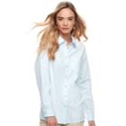 Women's Sonoma Goods For Life&trade; Essential Poplin Shirt, Size: Xl, Light Blue