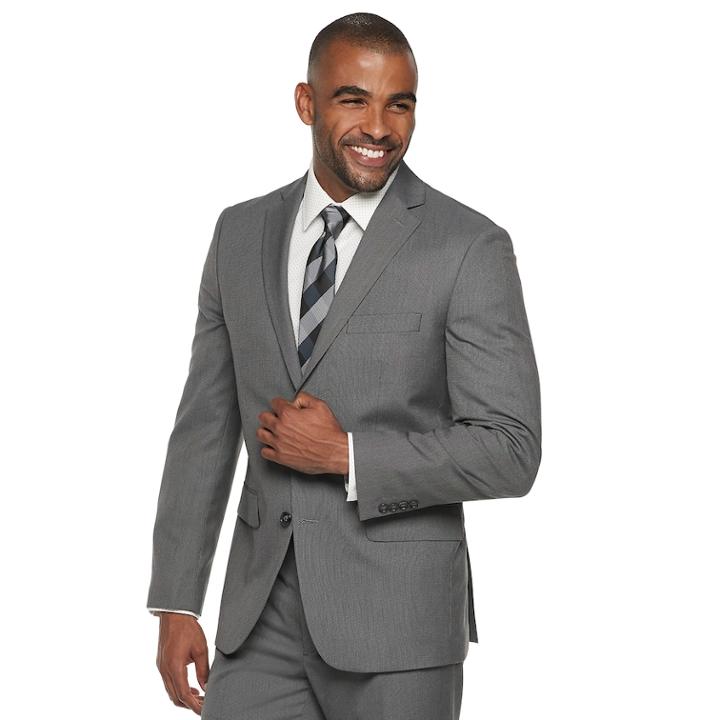Men's Apt. 9&reg; Premier Flex Slim-fit Suit Coat, Size: 48 Long, Gray Texture