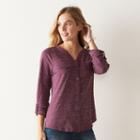 Women's Sonoma Goods For Life&trade; Utility Roll-tab Shirt, Size: Medium, Purple