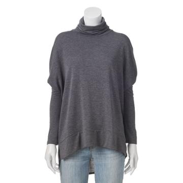 Juniors' Ransom Drop-shoulder Turtleneck, Girl's, Size: Small, Med Grey