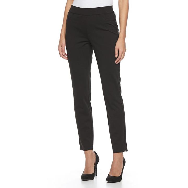 Women's Dana Buchman Ponte Ankle Pants, Size: Medium, Black