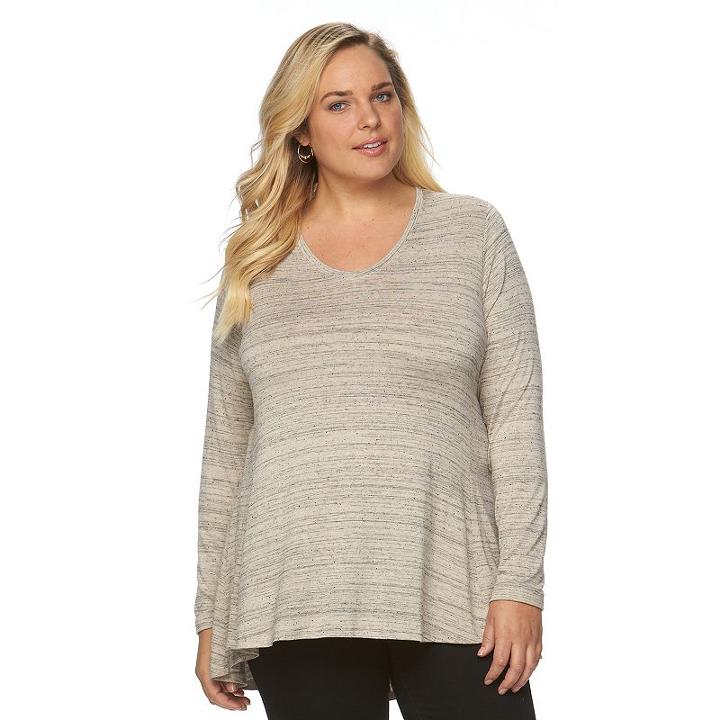 Plus Size Apt. 9&reg; Essential Tee, Women's, Size: 3xl, Med Beige
