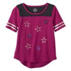 Girls Plus Size So&reg; Sequin Graphic Varsity Tee, Size: 14 1/2, Med Purple