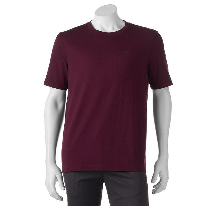 Men's Croft & Barrow&reg; True Comfort Pocket Tee, Size: Large, Red