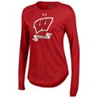 Women's Under Armour Wisconsin Badgers Tee, Size: Small, Red