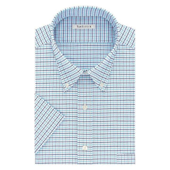 Men's Van Heusen Regular-fit Wrinkle-free Dress Shirt, Size: L 16.5-17, Brt Blue