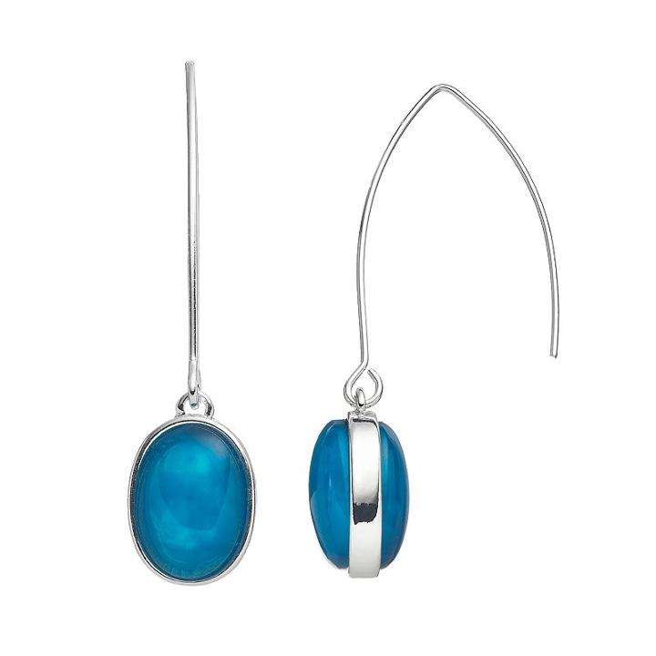 Dana Buchman Blue Oval Nickel Free Threader Earrings, Women's, Green