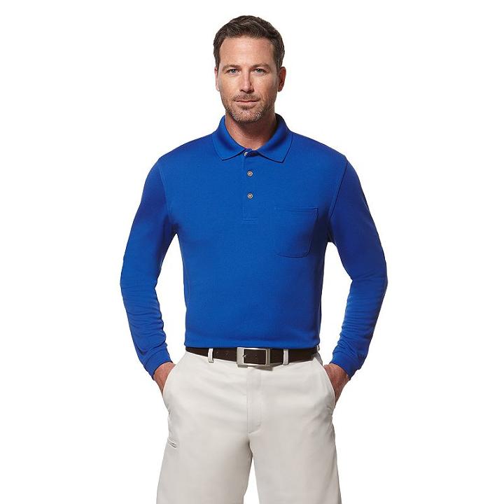 Men's Grand Slam Classic-fit Pocket Airflow Performance Golf Polo, Size: Xl, Blue Other