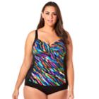 Plus Size Croft & Barrow&reg; Bust Minimizer Twist-front One-piece Swimsuit, Women's, Size: 20 W, Locomotion