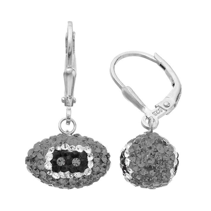 Oakland Raiders Crystal Sterling Silver Football Drop Earrings, Women's, Multicolor