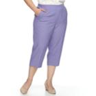 Plus Size Alfred Dunner Studio Pull-on Capri Pants, Women's, Size: 16 W, Lt Purple