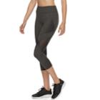 Women's Fila Sport&reg; Mesh Inset Midrise Capri Leggings, Size: Xl, Dark Grey