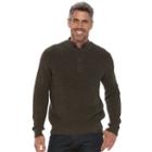 Men's Croft & Barrow&reg; Classic-fit Outdoor Waffle-weave Sweater, Size: Xxl, Brown Over