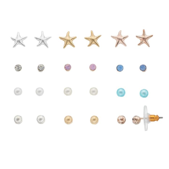 Lc Lauren Conrad Starfish Stud Earring Set, Women's, Multicolor