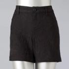 Women's Simply Vera Vera Wang Jacquard Shorts, Size: 6, Black